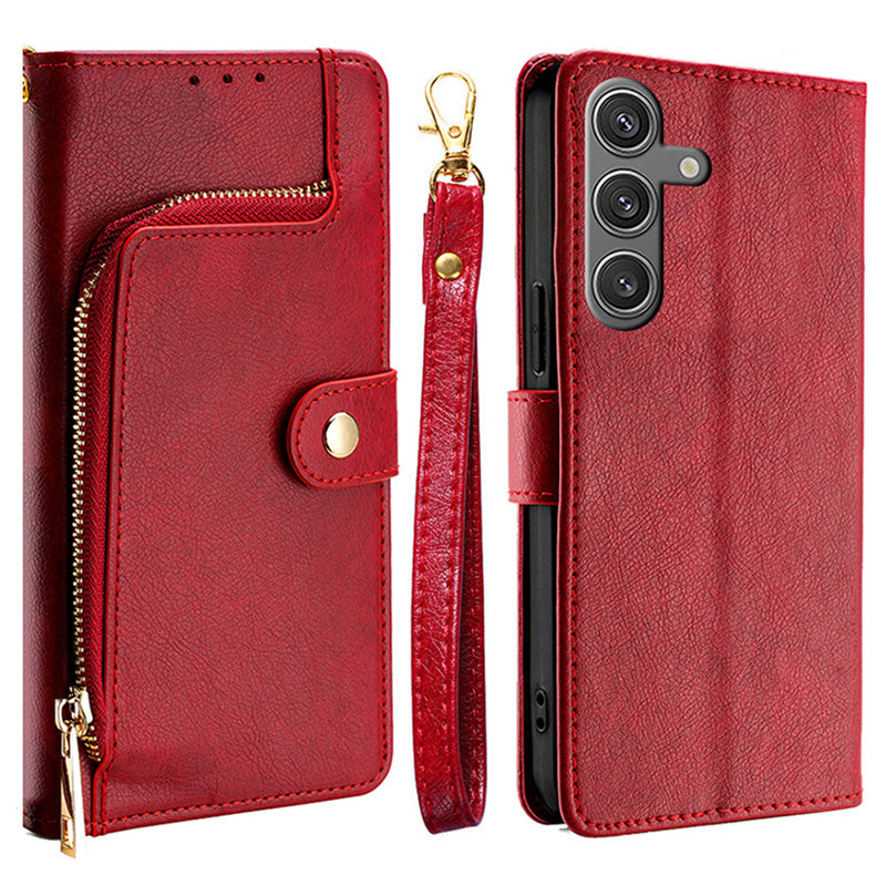 Shockproof Case for Samsung Galaxy S24 Phone Shell Zipper Pocket Wallet Leather Cover Shockproof Case for Samsung Galaxy S24 Phone Shell Zipper Pocket Wallet Leather Cover